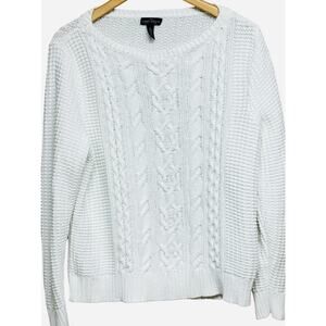 LRL Ralph Lauren Cable Knit Sweater Cotton White Size Extra Large